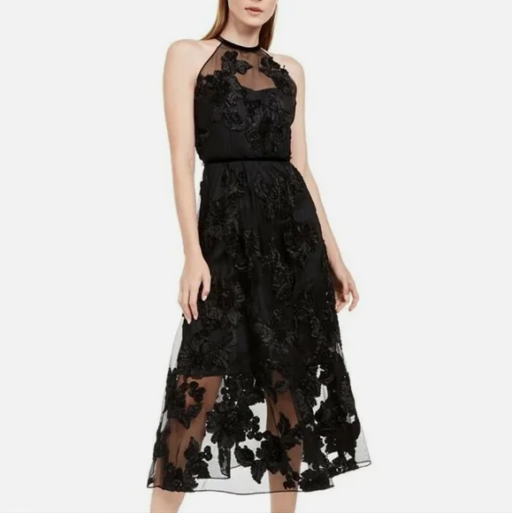 SOLD ‼️ Elie Tahari Womens Myranda Black Embellished Halter Dress $598.00 NWT 6 - Picture 1 of 1